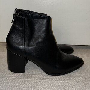 Steve Madden Jillian Black Leather Short Ankle Boots 8.5